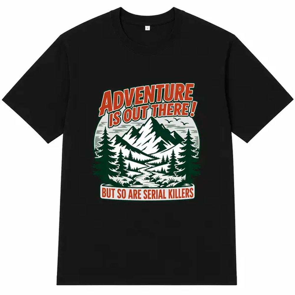 Camiseta negra con estampado d - Outdoor Adventure Wear reseña y precio