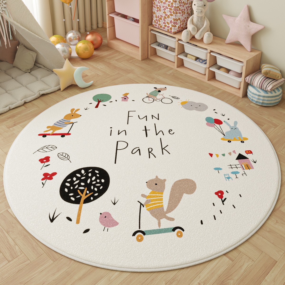 Alfombra Redonda Infantil para - Outdoor Adventure Kids reseña y precio