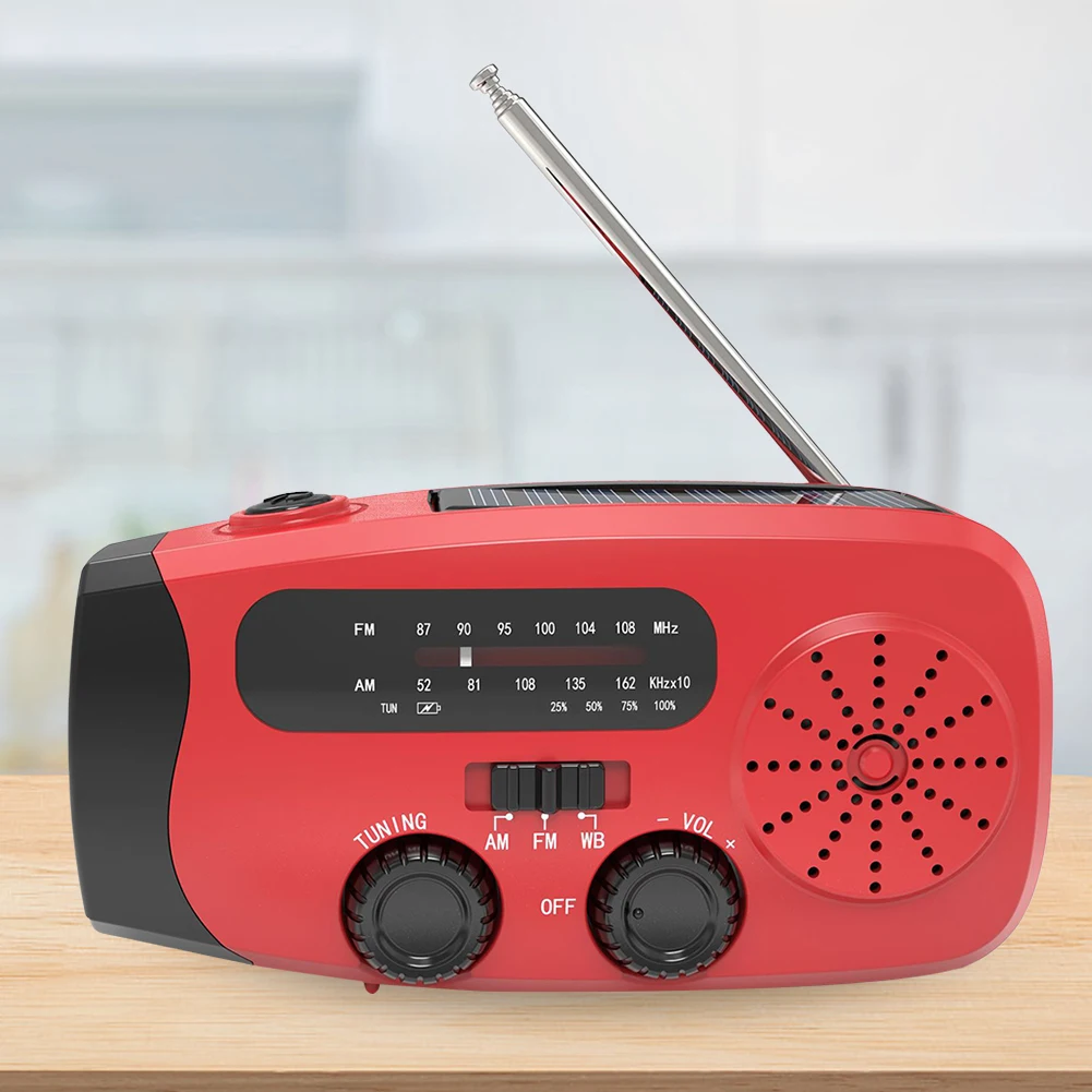 Radio portátil con manivela de - Emergency Radio Solar reseña y precio