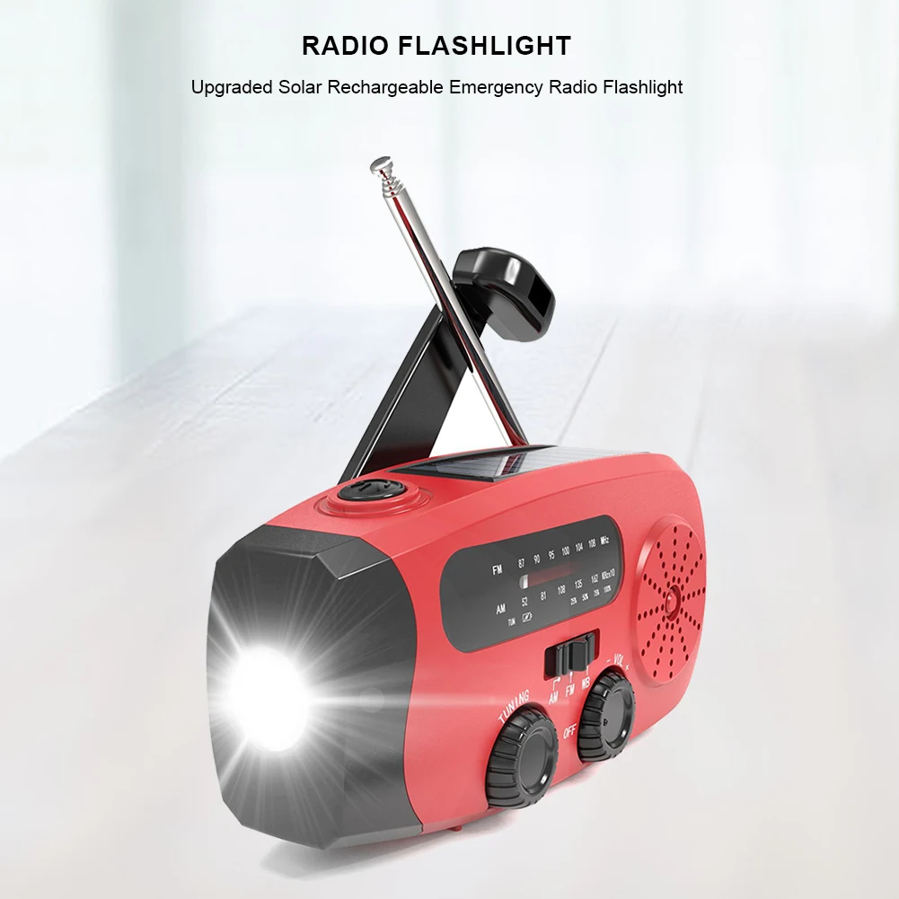 Radio portátil con manivela de - Emergency Radio Solar reseña y precio