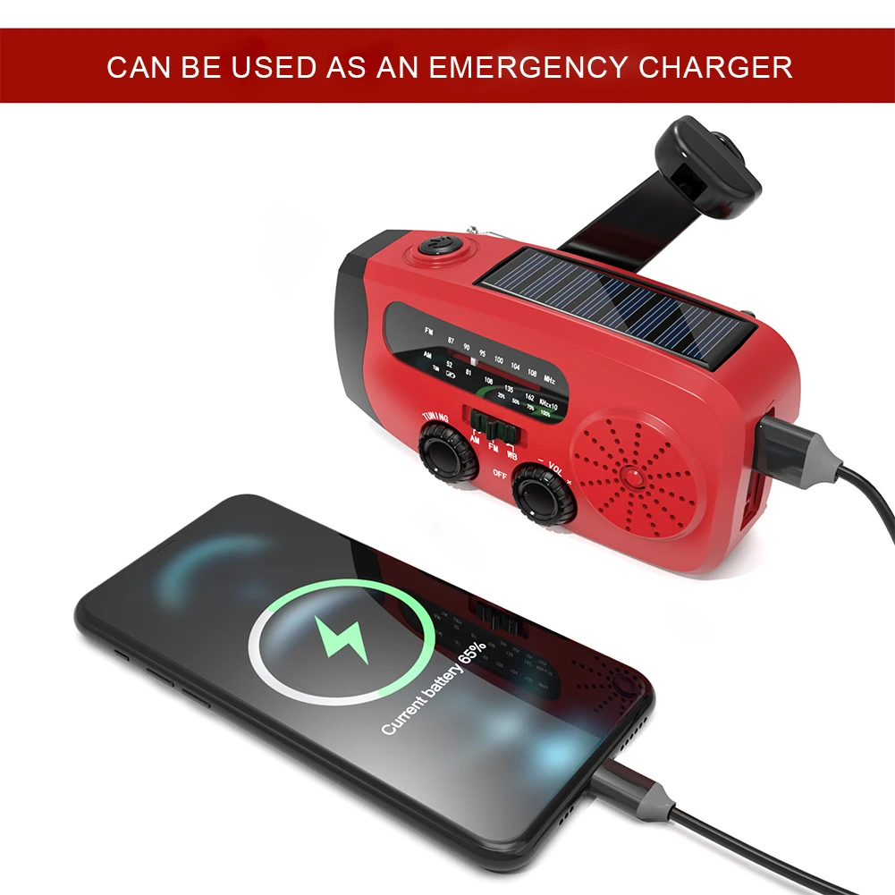Radio portátil con manivela de - Emergency Radio Solar reseña y precio
