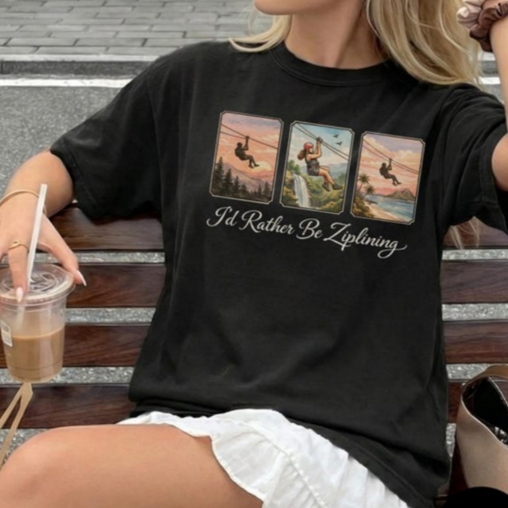 Camiseta I'd Rather Be Ziplini - Outdoor Adventure Ziplines & Waterfall Puerto Vallarta reseña y precio